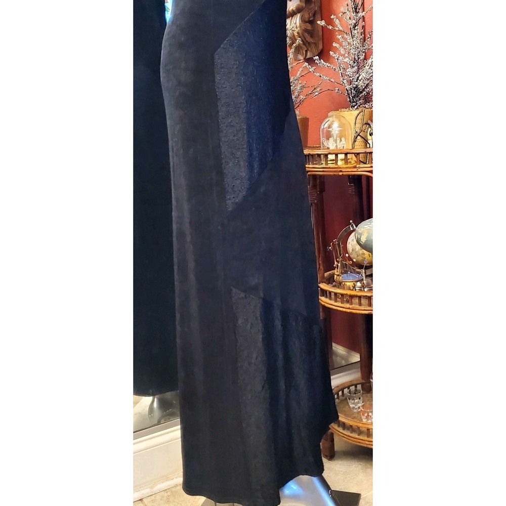 Vintage 90s Jalate Blk Heavy Liquid Knit Dress Womens M Drapey, Fluid, Goth- USA - Picture 11 of 12